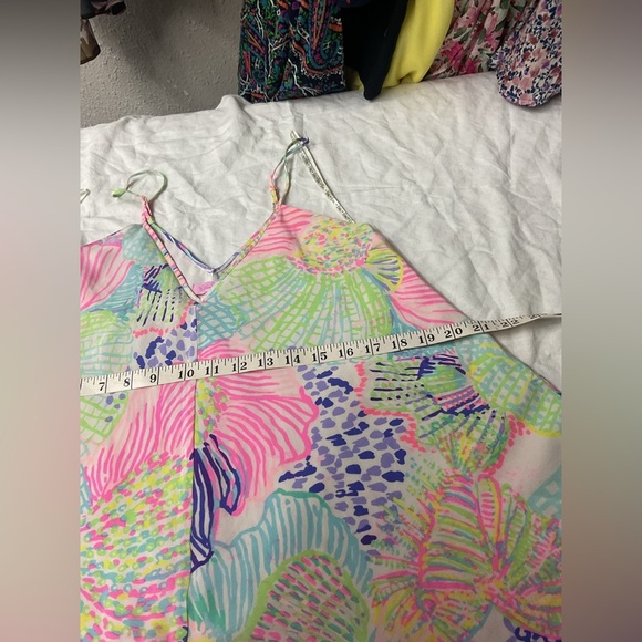 Lilly Pulitzer Clara Silk Multi Roar Of the Seas Asymmetric Hem Slip Dress  XXS - Picture 7 of 9